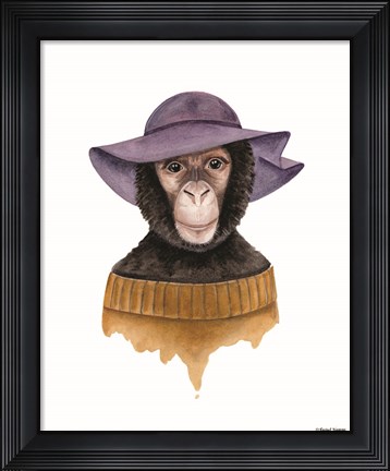 Framed Cozy Chimp Print