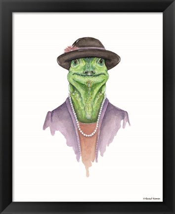 Framed Iguana in Sunday Best Print