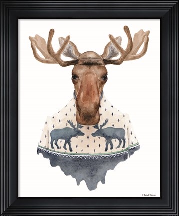 Framed Moose in a Moose Sweater Print