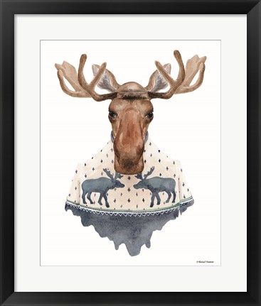 Framed Moose in a Moose Sweater Print