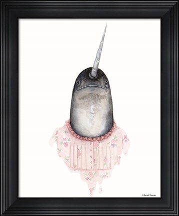 Framed Narwhal in a Nightgown Print