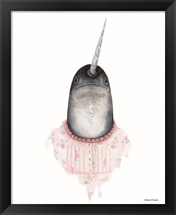 Framed Narwhal in a Nightgown Print
