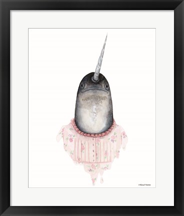 Framed Narwhal in a Nightgown Print