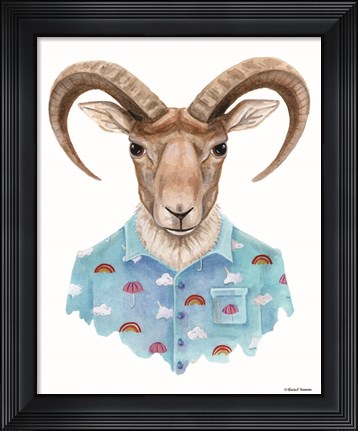 Framed Uriel in a Unicorn Shirt Print