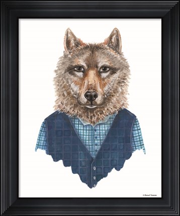Framed Wolf in Waistcoat Print