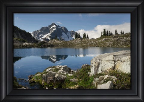 Framed Whatcom Peak Reflected In Tapto Lake, North Cascades National Park Print