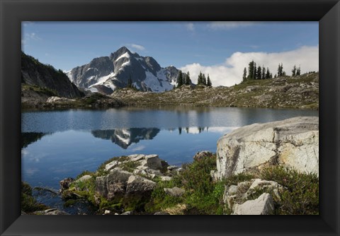 Framed Whatcom Peak Reflected In Tapto Lake, North Cascades National Park Print