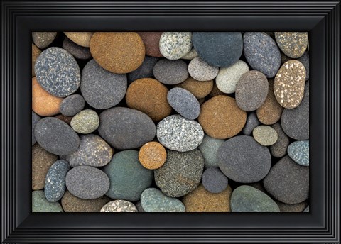 Framed Close-Up Of Beach Rocks Print