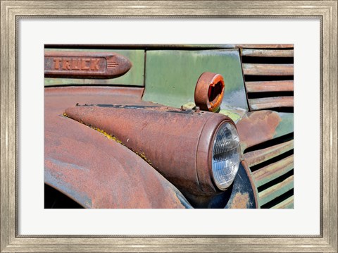 Framed Headlight On Old Truck Detail In Sprague, Washington State Print