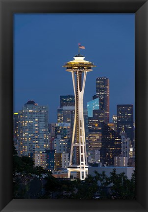 Framed Washington State, Seattle Space Needle Print
