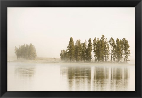 Framed Morning Fog Along The Yellowstone River In Yellowstone National Park Print