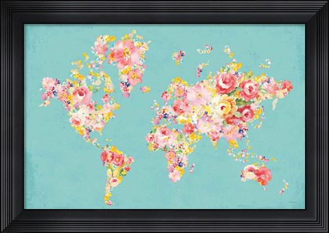 Framed Midsummer World Turquoise Print