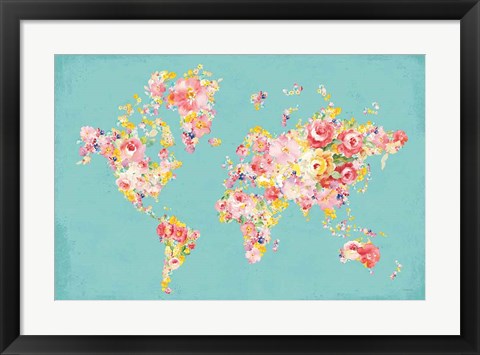 Framed Midsummer World Turquoise Print