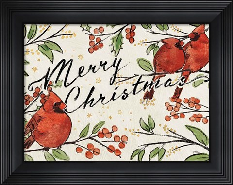 Framed Christmas Lovebirds VIII Crop Print