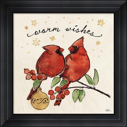 Framed Christmas Lovebirds IX Print