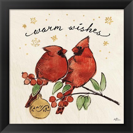 Framed Christmas Lovebirds IX Print