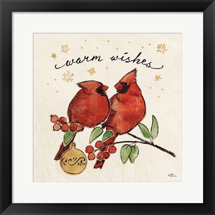 Framed Christmas Lovebirds IX Print