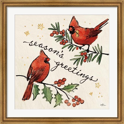Framed Christmas Lovebirds X Print