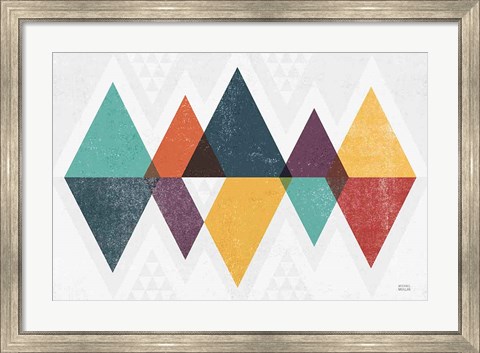 Framed Mod Triangles II Retro Print