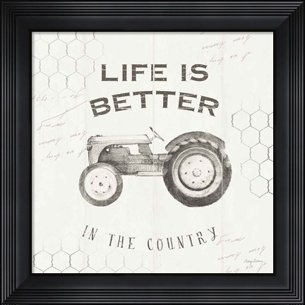 Framed Life at Home II on Chicken Wire Background Print