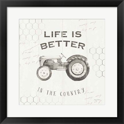 Framed Life at Home II on Chicken Wire Background Print