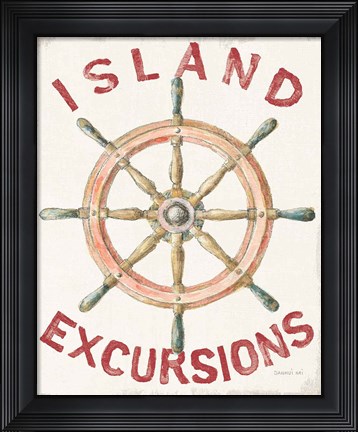 Framed Floursack Nautical IV Red Print