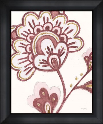 Framed Flora Chinoiserie VI Pink Print