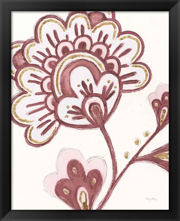 Framed Flora Chinoiserie VI Pink Print