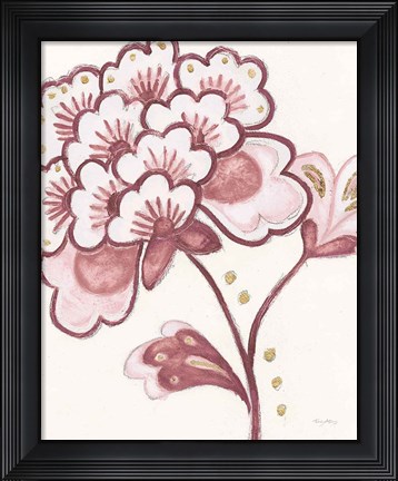 Framed Flora Chinoiserie IV Pink Print