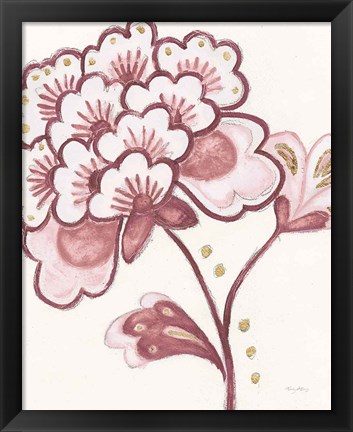 Framed Flora Chinoiserie IV Pink Print