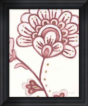 Framed Flora Chinoiserie III Pink Print