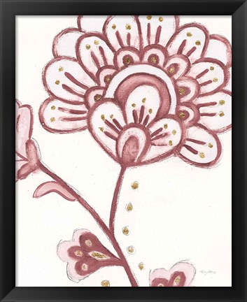 Framed Flora Chinoiserie III Pink Print