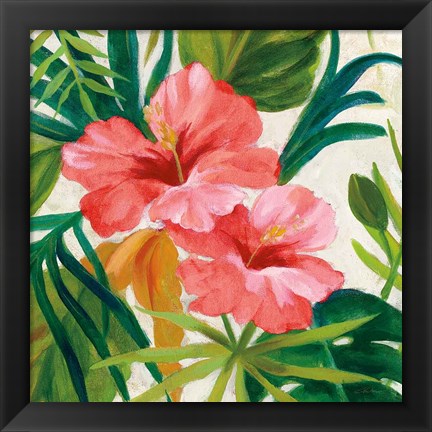 Framed Tropical Jewels II v2 Pink Crop Print