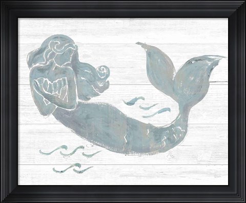 Framed On the Waves II Light Plank Gray Print