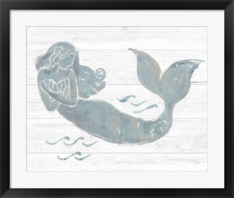 Framed On the Waves II Light Plank Gray Print