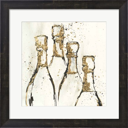 Framed Champagne is Grand II Gold Print