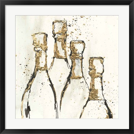 Framed Champagne is Grand II Gold Print