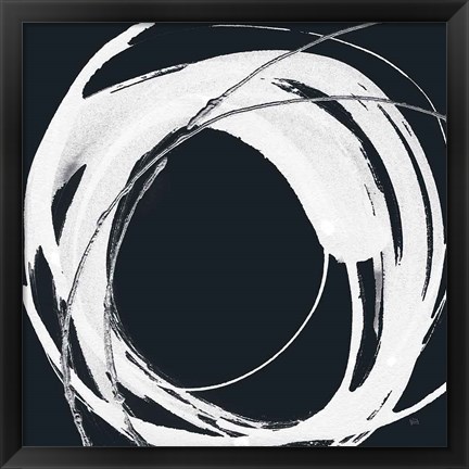 Framed Gilded Enso IV BW Print