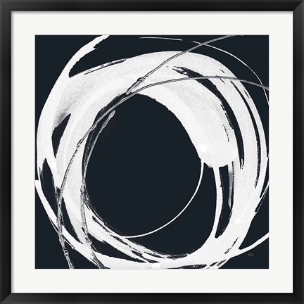 Framed Gilded Enso IV BW Print