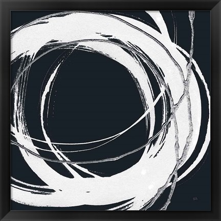 Framed Gilded Enso II BW Print