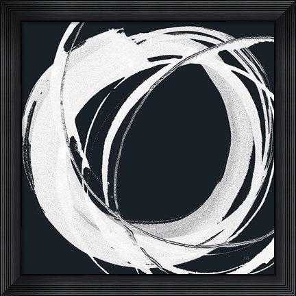 Framed Gilded Enso I BW Print