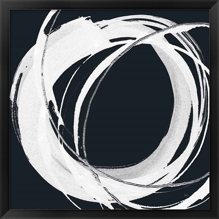 Framed Gilded Enso I BW Print