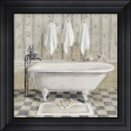 Framed Victorian Bath IV White Tub Print