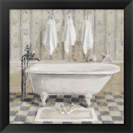 Framed Victorian Bath IV White Tub Print