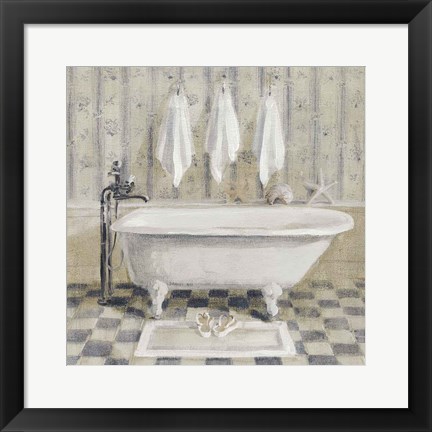 Framed Victorian Bath IV White Tub Print