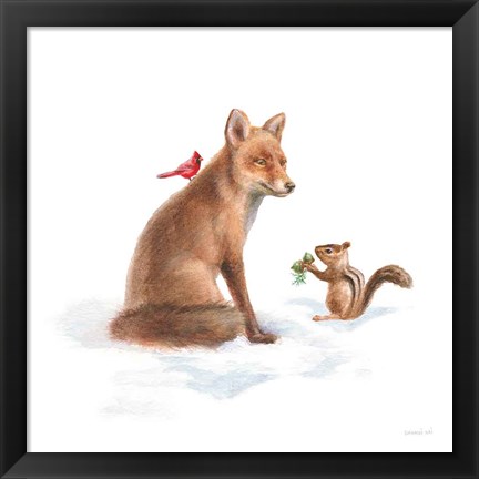 Framed Woodland Celebration V on White Print