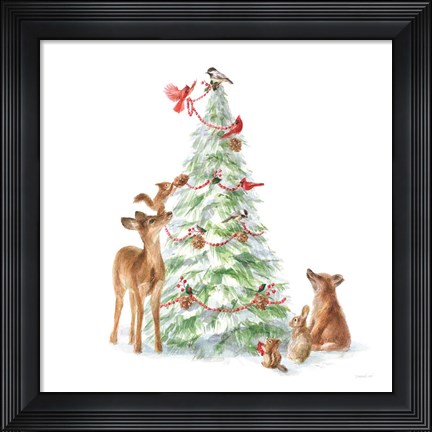 Framed Woodland Celebration II on White Print