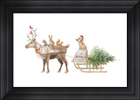 Framed Woodland Celebration I on White Print