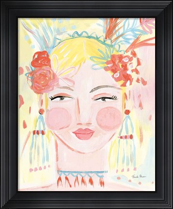Framed Boho Lady I Print