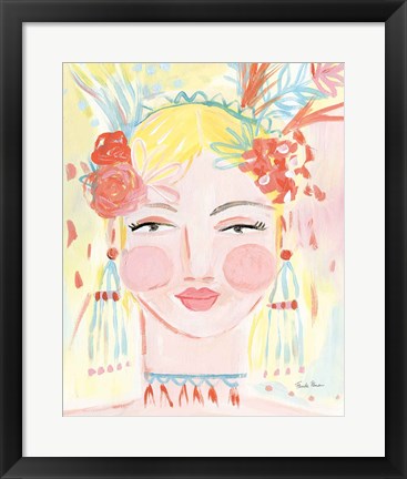 Framed Boho Lady I Print